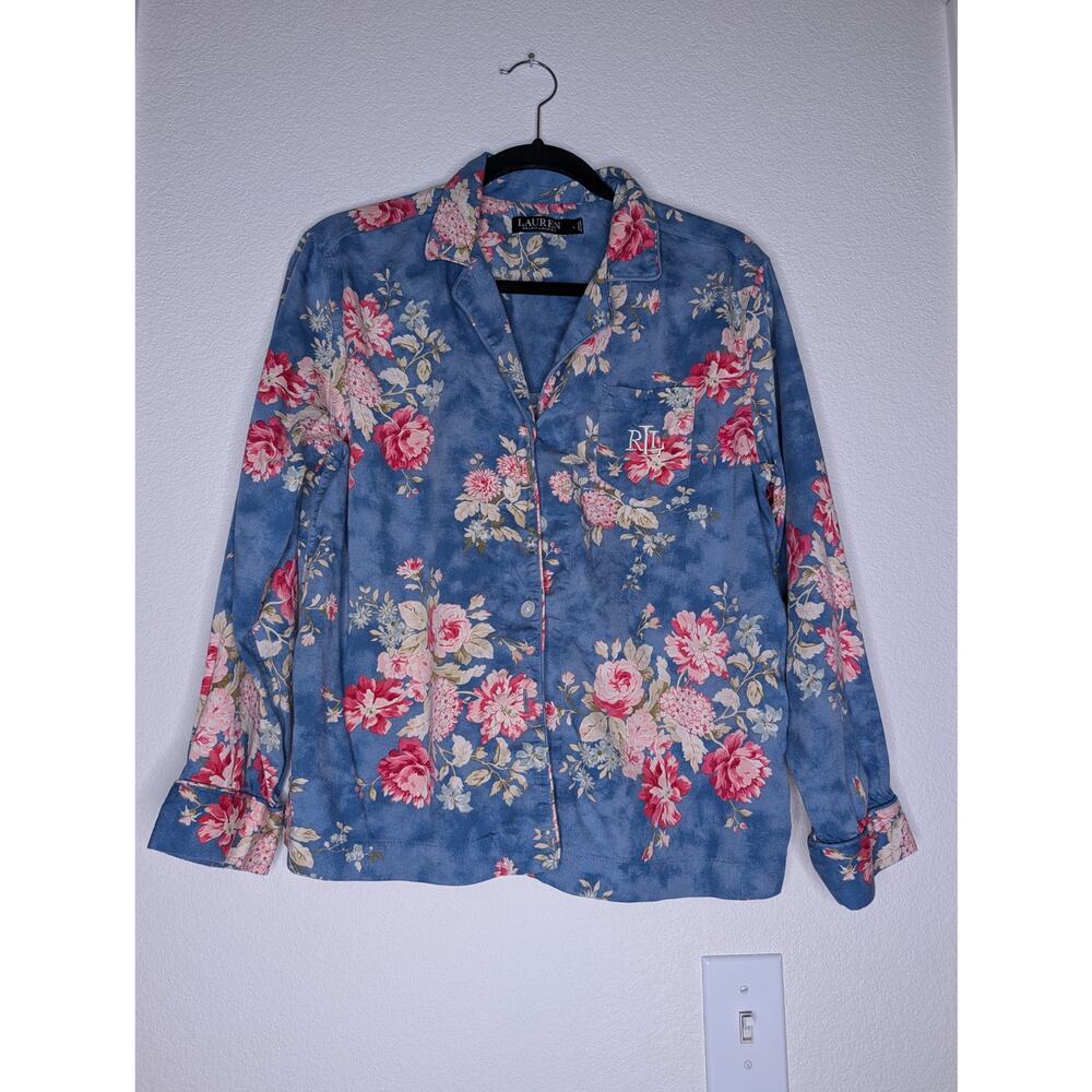 Ralph Lauren Floral Pajama Set Women L Coquette Romantic Cozy Cottagecore